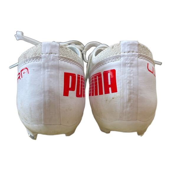 Puma Ultra White Mini Stripe Knit Softball Cleats Sneakers Girls Size 3.5C - Picture 5 of 11